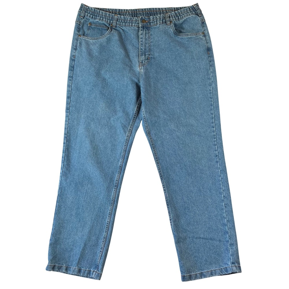 Haband Casual Joe Jeans Mens 42L(x31) Blue Denim Elastic Waist Straight Leg